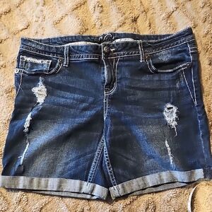 Vanity Blue Distressed Jean Shorts